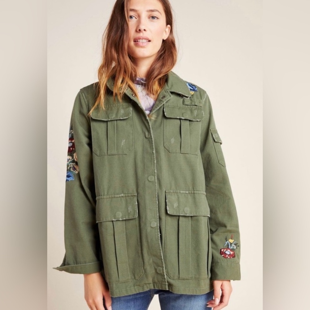 Anthropologie Dolan Embroidered Utility Jacket - Picture 2 of 12